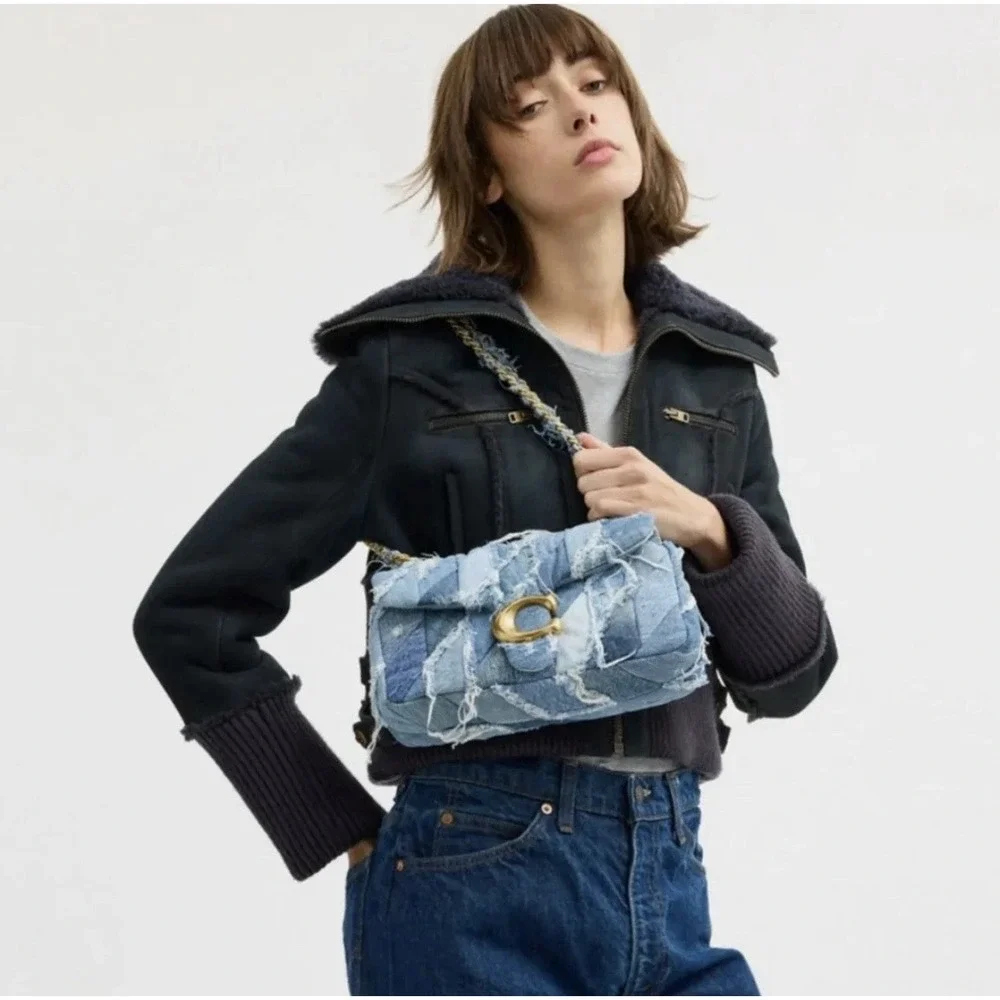 COACH Quilted Tabby 26 Medium Repurposed Denim Patchwork Shoulder Bag CCX37 NWT